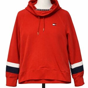 Tommy Hilfiger Red Hoodie with Navy and White Accents